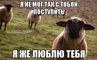 я не мог так с тобой поступить я же люблю тебя