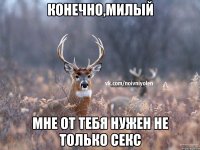 конечно,милый мне от тебя нужен не только секс