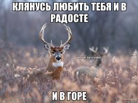 Клянусь любить тебя и в радосте и в ГОРЕ