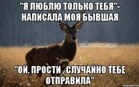 "Я люблю только тебя"- написала моя бывшая "Ой, прости , случайно тебе отправила"