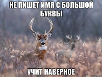 не пишет имя с большой буквы учит наверное