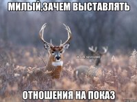 Милый,зачем выставлять отношения на показ