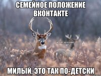 Семейное положение вконтакте Милый, это так по-детски