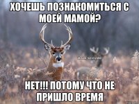 Хочешь познакомиться с моей мамой? Нет!!! Потому что не пришло время