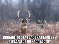  вообще-то эта головная болезнь передаётся по наследству