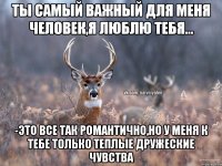 Ты самый важный для меня человек,я люблю тебя... -Это все так романтично,но у меня к тебе только теплые дружеские чувства