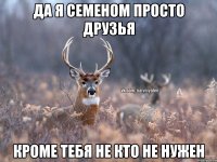 ДА Я СЕМЕНОМ ПРОСТО ДРУЗЬЯ Кроме тебя не кто не нужен