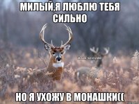 Милый,я люблю тебя сильно но я ухожу в монашки((