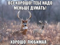 Все хорошо! Тебе надо меньше думать! Хорошо, любимая :*