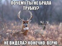 почему ты не брала трубку? не видела? конечно, верю.