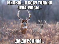 милый... я сосу только чупачупсы... да да родная...