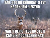 зай, это он виноват, я тут не причем, честно Зай, я верю тебе но это в самый последний раз!