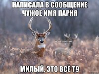 написала в сообщение чужое имя парня милый, это все т9