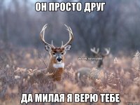 он просто друг да милая я верю тебе