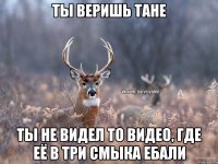 ты веришь тане ты не видел то видео, где её в три смыка ебали