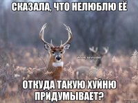 Сказала, что нелюблю её Откуда такую хуйню придумывает?