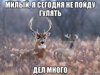 МИЛЫЙ, Я СЕГОДНЯ НЕ ПОЙДУ ГУЛЯТЬ ДЕЛ МНОГО