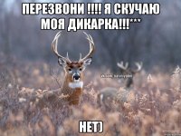 Перезвони !!!! я скучаю моя дикарка!!!*** нет)