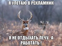 Я улетаю в рекламник Я не отдыхать лечу , а работать !