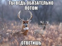 Ты ведь обязательно потом ОТВЕТИШЬ