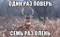 Один раз поверь Семь раз олень