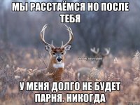 мы расстаёмся но после тебя у меня долго не будет парня. никогда