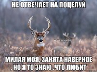 не отвечает на поцелуй милая моя, занята наверное , но я то знаю ,что любит