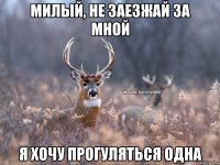 Милый, не заезжай за мной я хочу прогуляться одна