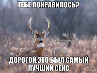 Тебе понравилось? Дорогой,это был самый лучший секс