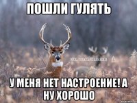 Пошли гулять У меня нет настроение! А ну хорошо