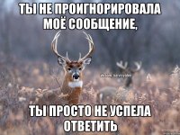 Ты не проигнорировала моё сообщение, ты просто не успела ответить