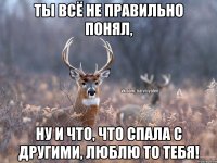 ты всё не правильно понял, ну и что, что спала с другими, люблю то тебя!