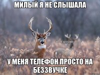 Милый я не слышала у меня телефон просто на беззвучке