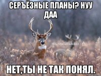 Серъёзные планы? нуу даа Нет,ты не так понял.