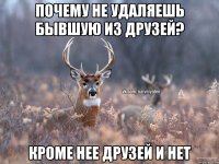 Почему не удаляешь бывшую из друзей? Кроме нее друзей и нет