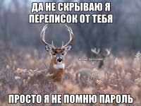 Да не скрываю я переписок от тебя Просто я не помню пароль