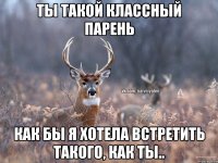 Ты такой классный парень Как бы я хотела встретить такого, как ты..