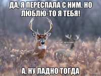 Да, я переспала с ним. Но люблю-то я тебя! а, ну ладно тогда