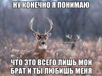 Ну конечно я понимаю Что это всего лишь мой брат и ты любишь меня