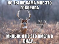 Но ты же сама мне это говорила Милый, я не это имела в виду....