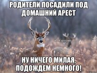 родители посадили под домашний арест ну ничего милая, подождем немного!