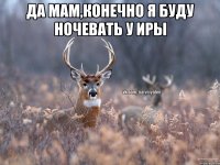 Да мам,конечно я буду ночевать у Иры 