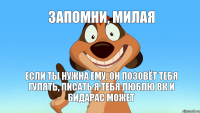 ЕСЛИ ТЫ НУЖНА ЕМУ, ОН ПОЗОВЁТ ТЕБЯ ГУЛЯТЬ, ПИСАТЬ я тебя люблю ВК И БИДАРАС МОЖЕТ ЗАПОМНИ, МИЛАЯ