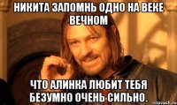 Никита запомнь одно на веке вечном что Алинка любит тебя безумно очень сильно.