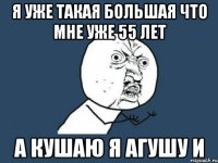 я уже такая большая что мне уже 55 лет а кушаю я агушу и