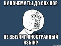 ну почему ты до сих пор не выучил иностранный язык?