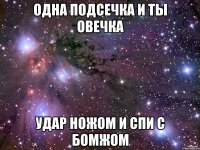 ОДНА ПОДСЕЧКА И ТЫ ОВЕЧКА УДАР НОЖОМ И СПИ С БОМЖОМ