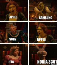 Apple Samsung Sony Apple Htc Nokia 3301