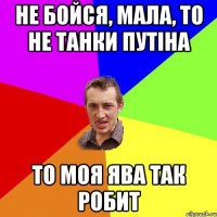 не бойся, мала, то не танки путіна то моя ява так робит