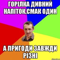 горілка дивний напіток,смак один а пригоди завжди різні